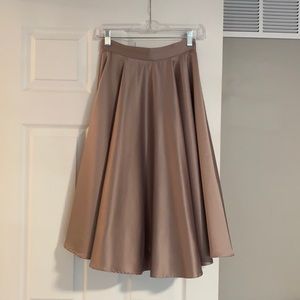 Lulu’s Mauve Midi Circle Skirt